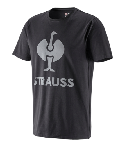 T-shirt Strauss 21480 czarny z logo PREMIUM  